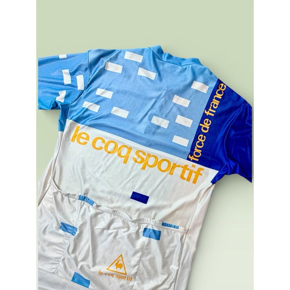 Vintage Le‎ Coq Sportif “Force de France” Bike Cycling Jersey Top Shirt M Medium
